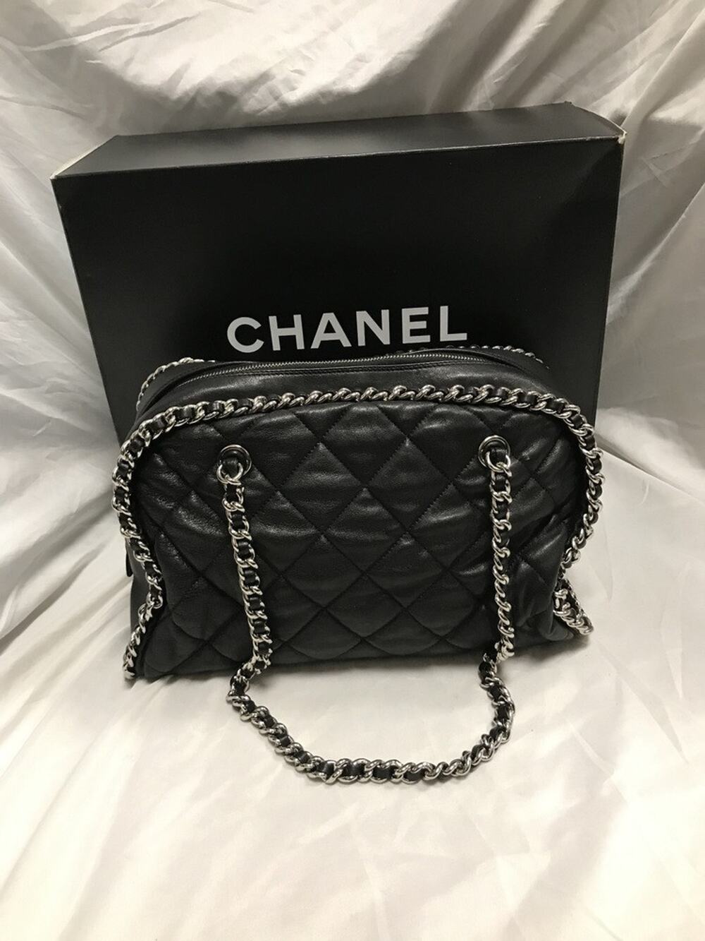 Chanel Quilted Calfskin Leather Chain Around Bowler Bag in Box PPSJKI 317174